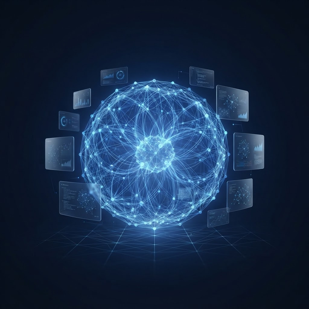 Representación abstracta del motor de inteligencia artificial de Kolegix